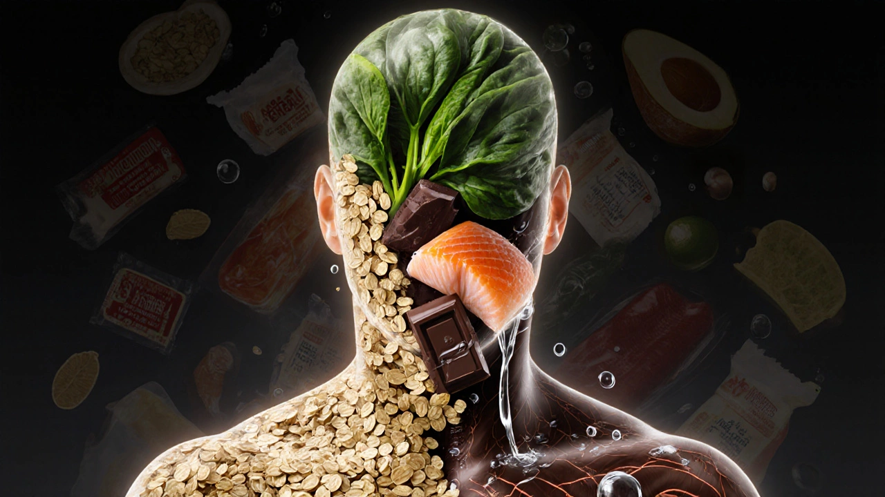 Силуэт человека, наполненный натуральными энергетическими элементами, символизирующим восстановление сил.