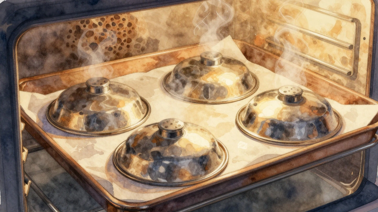 Крышки в духовке при стерилизации