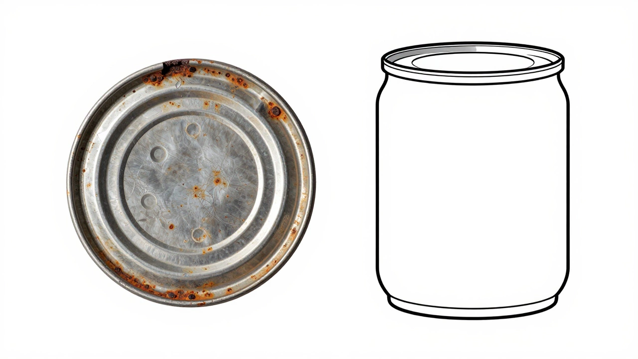 Поврежденная ржавая крышка рядом с новой