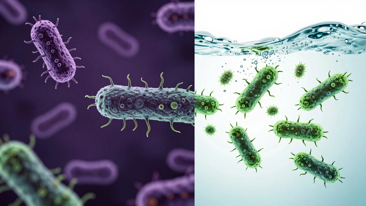 Концептуальное изображение воздействия кислоты на опасные бактерии