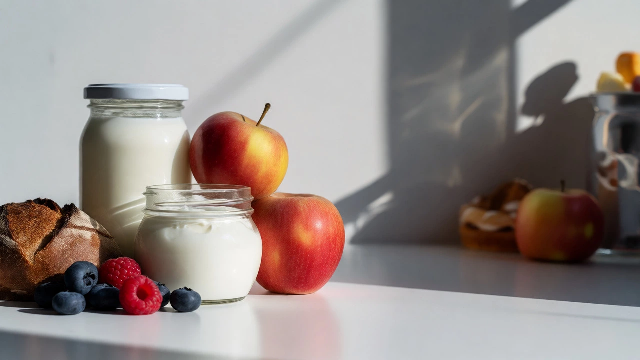 Кефир, яблоки и ягоды как безопасные продукты